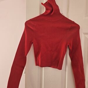 Zara Vibrant Red Cowl Neck Sweater